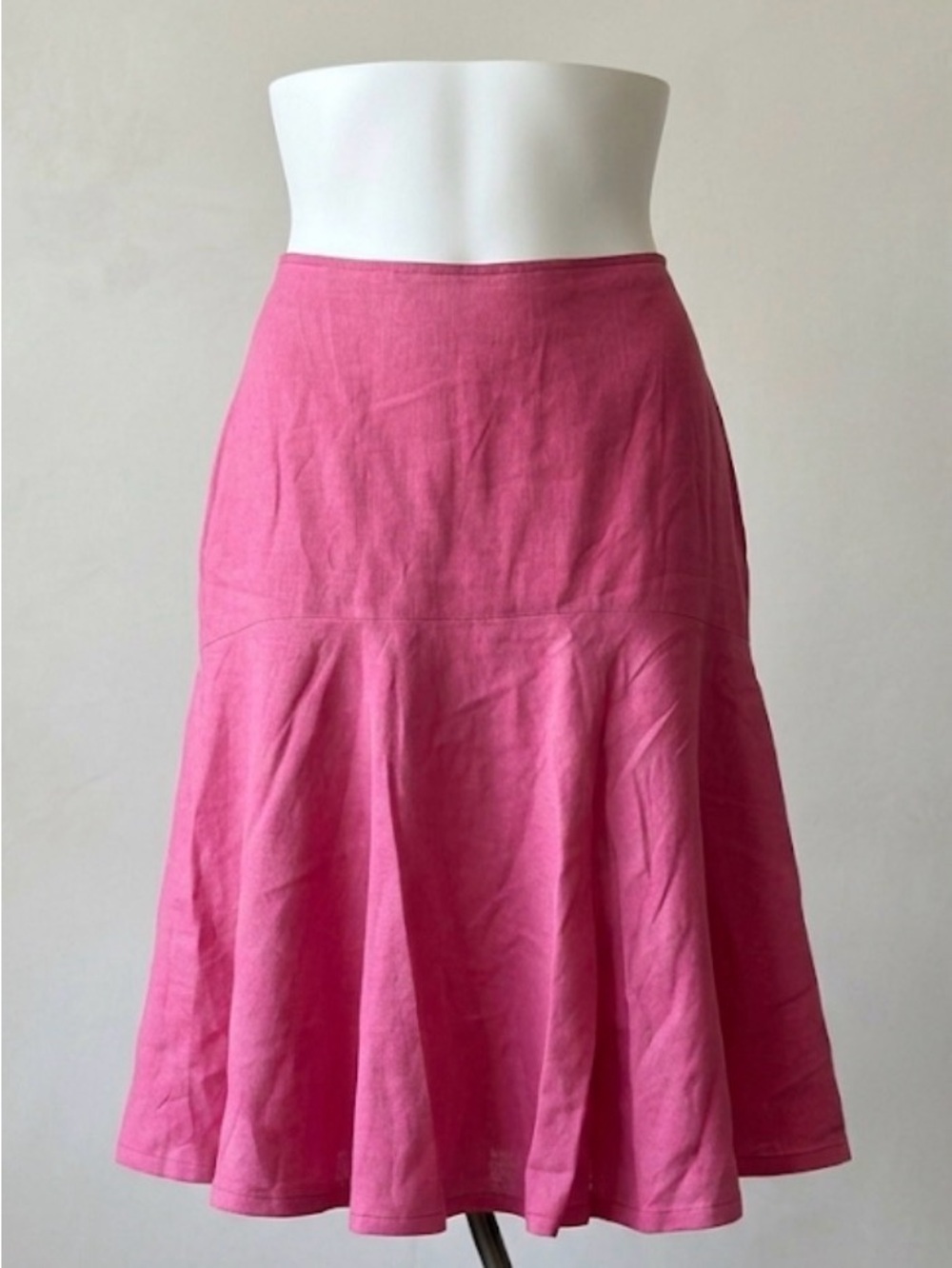Ralph Lauren size 16 linen Pink Flared Midi Skirt